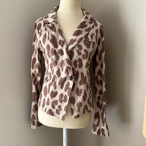 Animal print Tan light weight blazer great with jeans